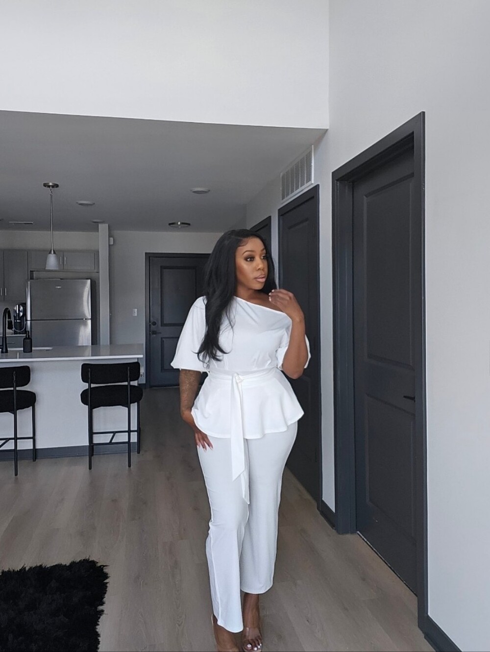 2pc One Shoulder Set